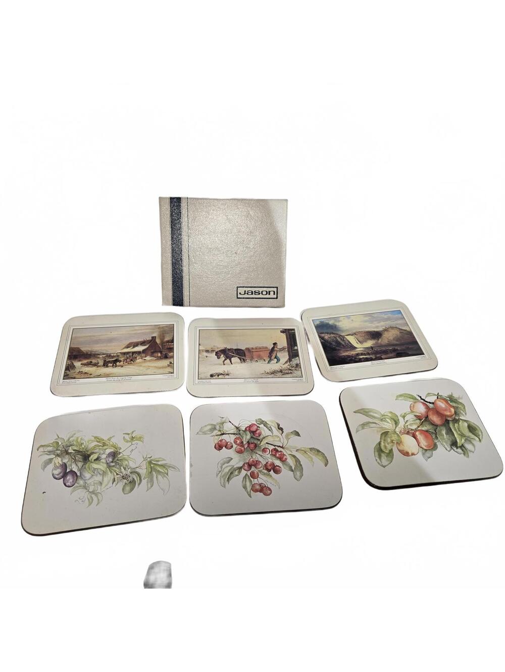 Jason Products New Zealand Vintage Cork Backed Coasters Set of 6 (Mixed Series)